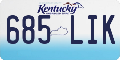 KY license plate 685LIK