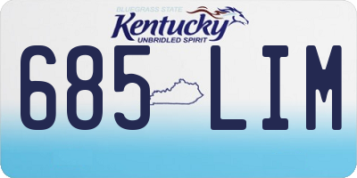 KY license plate 685LIM