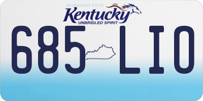 KY license plate 685LIO