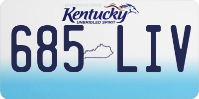 KY license plate 685LIV