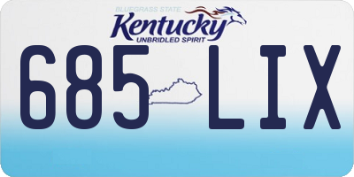 KY license plate 685LIX
