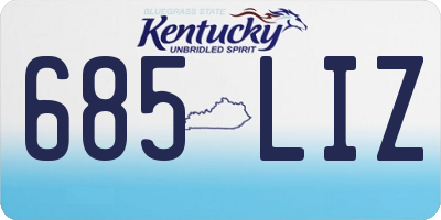 KY license plate 685LIZ