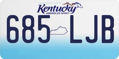 KY license plate 685LJB