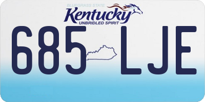 KY license plate 685LJE