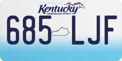 KY license plate 685LJF
