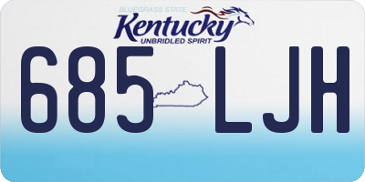 KY license plate 685LJH