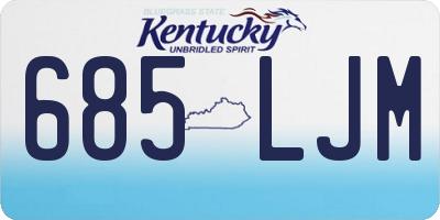 KY license plate 685LJM