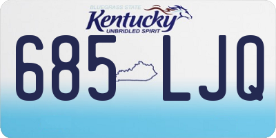 KY license plate 685LJQ
