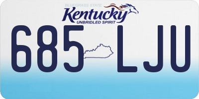 KY license plate 685LJU