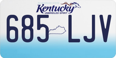KY license plate 685LJV