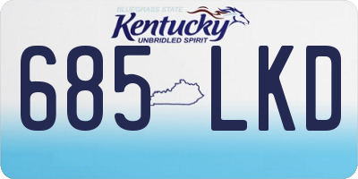 KY license plate 685LKD