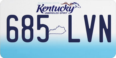 KY license plate 685LVN