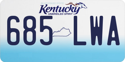KY license plate 685LWA