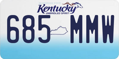 KY license plate 685MMW