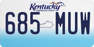 KY license plate 685MUW