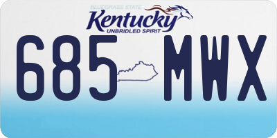 KY license plate 685MWX
