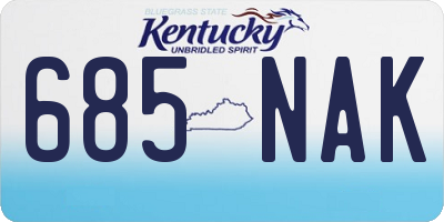 KY license plate 685NAK