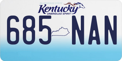 KY license plate 685NAN
