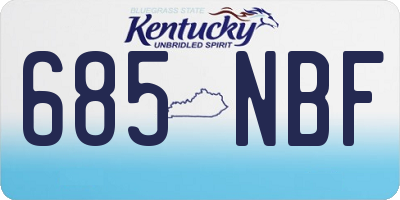 KY license plate 685NBF