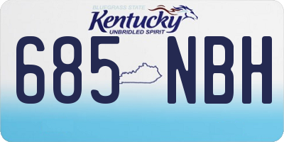 KY license plate 685NBH