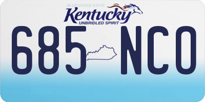 KY license plate 685NCO
