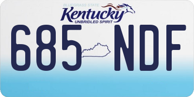 KY license plate 685NDF