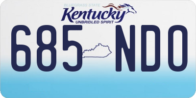 KY license plate 685NDO