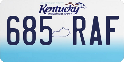 KY license plate 685RAF