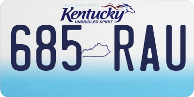 KY license plate 685RAU