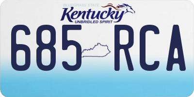 KY license plate 685RCA