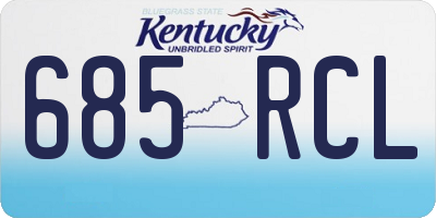 KY license plate 685RCL