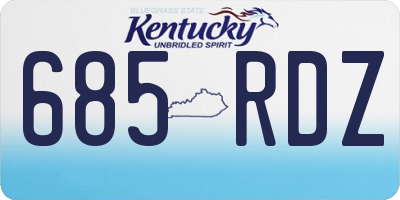 KY license plate 685RDZ