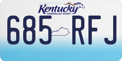 KY license plate 685RFJ