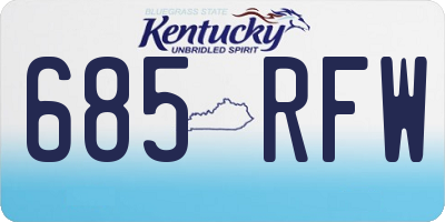 KY license plate 685RFW