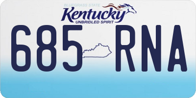 KY license plate 685RNA