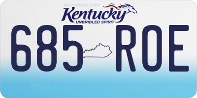 KY license plate 685ROE