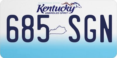 KY license plate 685SGN