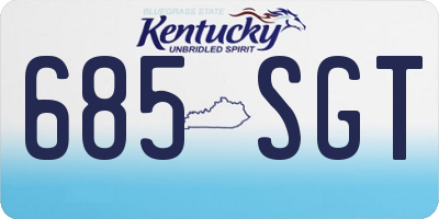KY license plate 685SGT