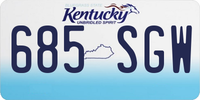 KY license plate 685SGW