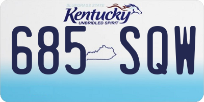 KY license plate 685SQW