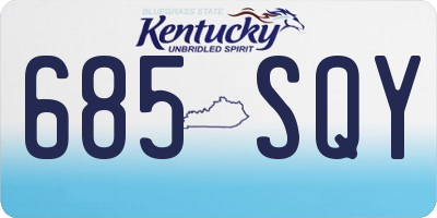 KY license plate 685SQY