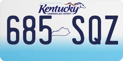 KY license plate 685SQZ