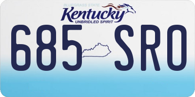 KY license plate 685SRO