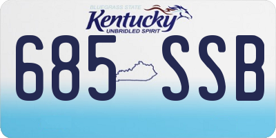 KY license plate 685SSB