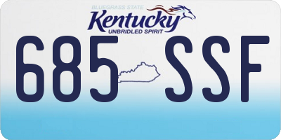 KY license plate 685SSF