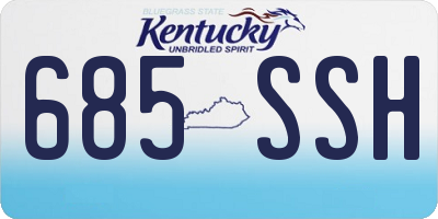 KY license plate 685SSH