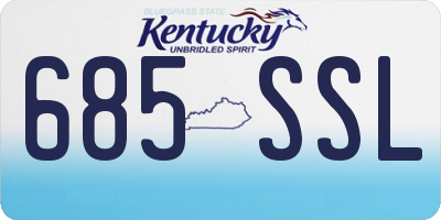 KY license plate 685SSL