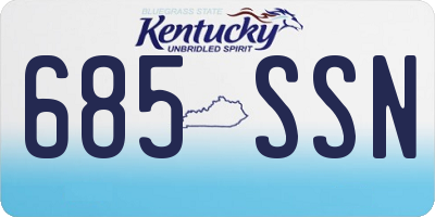 KY license plate 685SSN