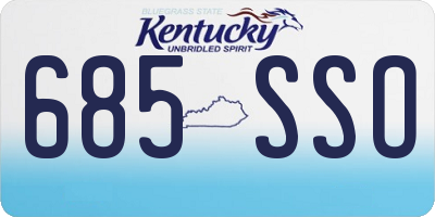KY license plate 685SSO