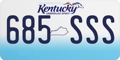 KY license plate 685SSS